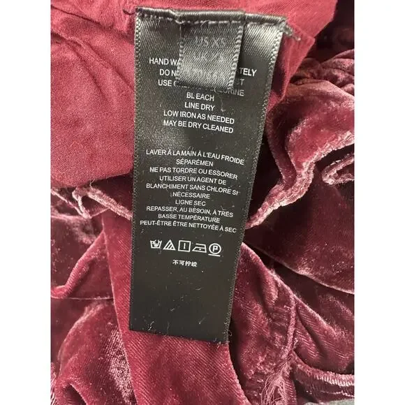 Free People At First Sight Velvet Paperbag Shorts High Rise Red Wine Burgundy XS - Picture 7 of 12